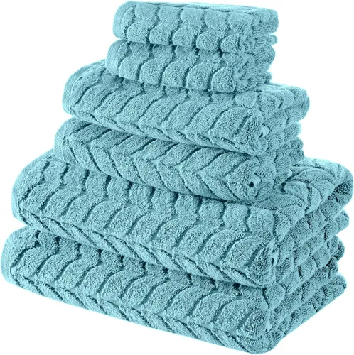 Miniatura 25 de BAGNO MILANO Toallas de baño de algodón turco, toallas de mano, juego de toallas de lujo de felpa suave de la colección jacquard