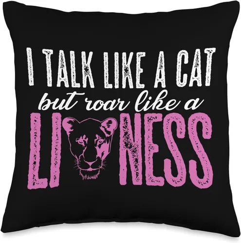 Lion Cub Mane Roar Feline Leo Africa Zoology Motif Predator Roar Tamer Mane Lioness Pride Leo Feline Cub Lion - Almohada de 16 x 16 pulgadas,
