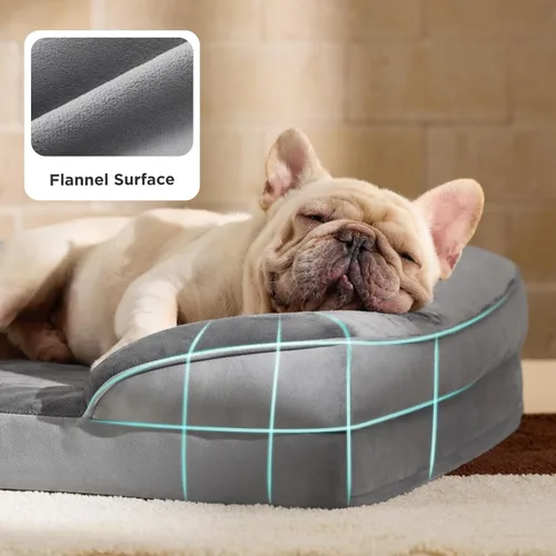 Miniatura 6 de Bedsure Cama ortopédica para perros de tamaño mediano – Cama lavable para perros medianos y gatos, impermeable, cómodo sofá para mascotas con funda