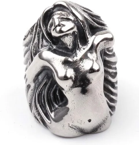 Miniatura 4 de Anillo de diosa para hombre, anillo de diosa masada, anillo de cabeza de calavera de diosa griega, anillo de amuleto de tótem de diosa vintage