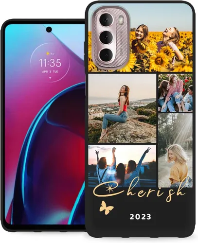 Miniatura 32 de Funda personalizada para Motorola Moto G Stylus 2020 con nombre de foto, texto y foto, GStylus personalizado -20 funda suave y fina (negro) de 6.4