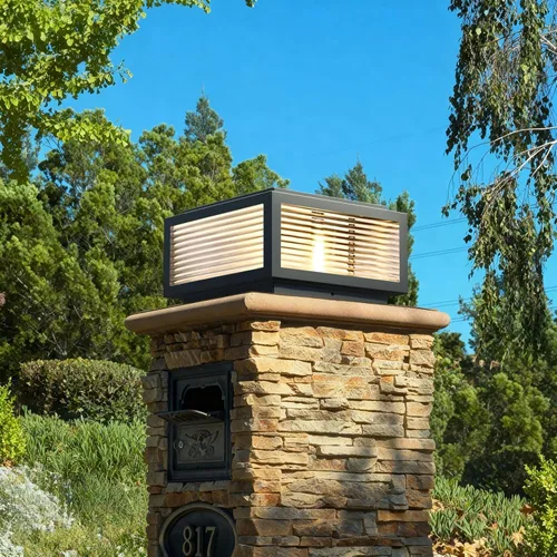 Miniatura 11 de Luz de poste para exteriores de 12 x 12 pulgadas, luz de columna, lámpara de columna con cable de 110-240 V (12-36 V bombilla de reemplazo), luz