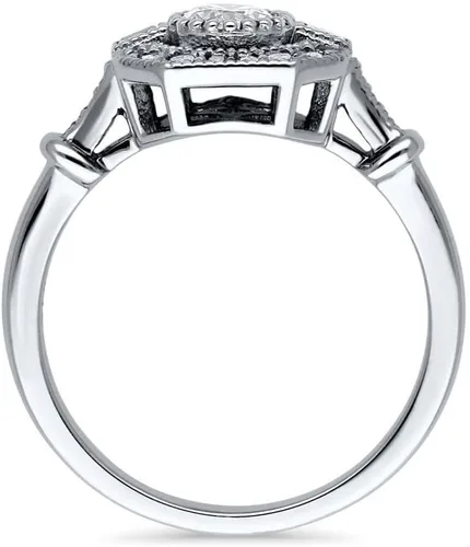 Miniatura 4 de BERRICLE Anillos Art Deco de plata de ley para mujer, anillo de circonita cúbica