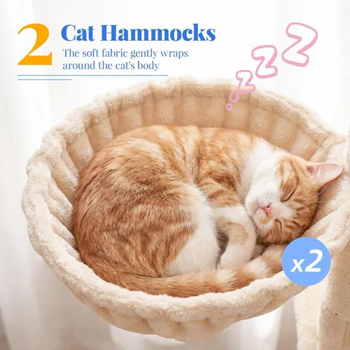 Miniatura 5 de Hey-brother Árbol de Gato, torre de gato de varios niveles XL de 74 pulgadas para gatos de interior con tres condominios para gatos, dos plataformas