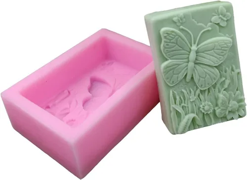Molde de silicona para jabón, diseño de flores de mariposa, molde de vela para velas, dulces, fondant, resina, manualidades, decoración de pasteles
