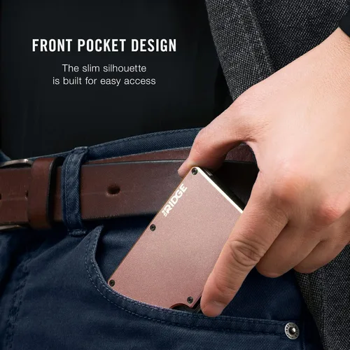 Miniatura 18 de Ridge - Cartera para hombre – Cartera compacta minimalista delgada y portatarjetas, billetera con bolsillo frontal protegido RFID para hombres