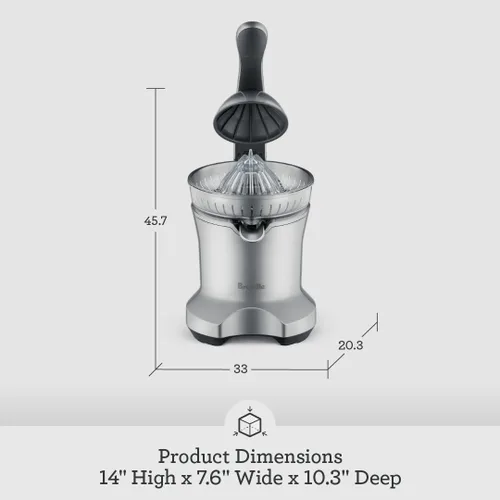 Miniatura 6 de Breville BCP600SIL, máquina de exprimidor motorizado de prensa de cítricos, plata
