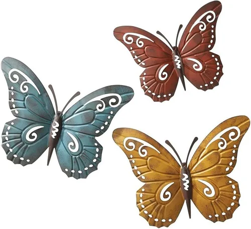 Miniatura 4 de Superdream Arte decorativo de pared decorativo de mariposa de metal 3D inspirado en la naturaleza para colgar en interiores o exteriores