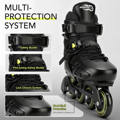 Miniatura 2 de Patines en línea para niños y niñas con ruedas iluminadas, tamaño ajustable, adecuado para principiantes, patines para mujeres, niñas y adultos Negro