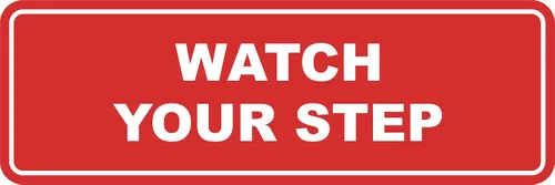Miniatura 55 de Signs ByLITA Letrero estándar para pared o puerta con texto en inglés «Watch Your Step», señalización de salud y seguridad (negro), mediano