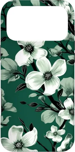 Miniatura 21 de White Dogwood Flower Pattern Green Black & White Case for iPhone 17
