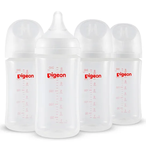 Miniatura 9 de Pigeon Biberón de lactancia PP de cuello ancho, anticólicos, cuerpo aerodinámico, sensación natural, fácil de limpiar, 5 onzas (paquete de 4)