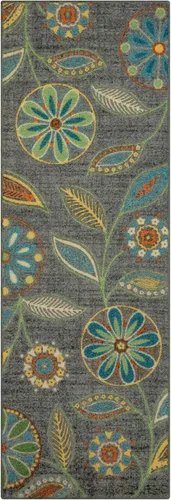 Miniatura 30 de Maples Rugs Reggie - Alfombra de pasillo floral, fabricada en Estados Unidos, lavable, antideslizante, alfombra de interior para cocina, pasillo