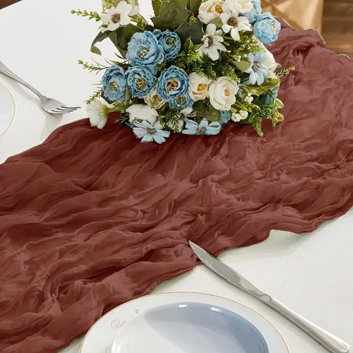 Miniatura 19 de BALCONY & FALCON Camino de mesa con borlas, lavable a máquina, caminos de mesa decorativos de lujo para el hogar para comedor, fiestas, banquetes