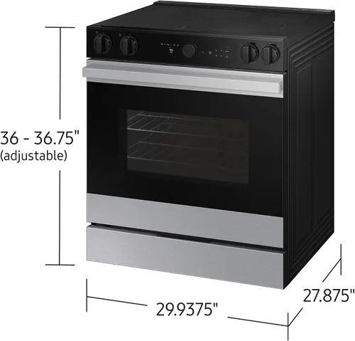 Miniatura 11 de SAMSUNG Rango eléctrico deslizante inteligente a medida de 6.3 pies cúbicos con cámara de horno inteligente y perillas de precisión iluminadas
