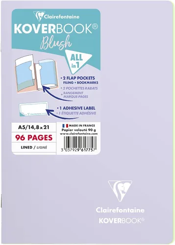 Miniatura 15 de Clairefontaine - Ref 961778C - Cuaderno con grapas Koverbook Blush (48 hojas) - Tamaño A5, regla rayada, papel de vitela cepillado de 3.17 oz/m²
