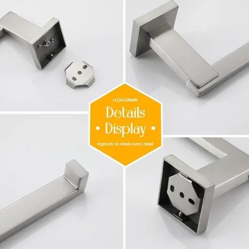 Miniatura 6 de KOKOSIRI Toallero de níquel cepillado, accesorios de baño, barras de toalla de mano para inodoro, gabinete de cocina, acero inoxidable, montado