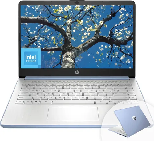 Laptop HP HD de 14" para estudiantes y negocios, Intel Quad-Core N150, 8 GB de RAM, 128 GB UFS, 1 año de Office 365, cámara web, HDMI, Bluetooth,