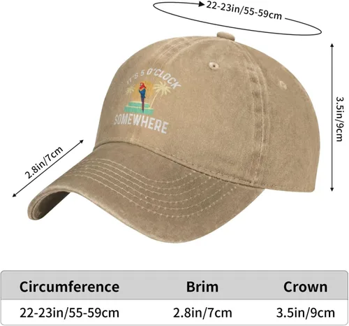 Miniatura 39 de Philysonic 5 Oclock Somewhere Hat It is 5 Oclock Somewhere Hat Gorra de béisbol para mujer, gorra de moda