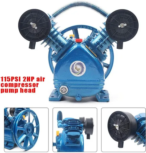 Miniatura 2 de Munsinn 2HP 115PSI doble cilindro V-tipo compresor de aire bomba bomba herramientas de aire 1.5KW