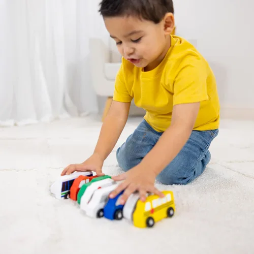 Miniatura 6 de Melissa & Doug - Juego de vehículos de madera en bandeja de madera (9 piezas)