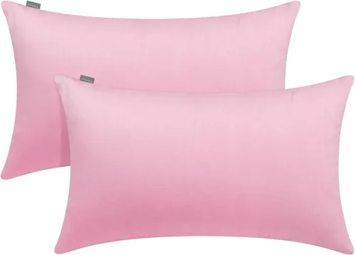 Miniatura 24 de Thmyo - Paquete de 2 fundas de almohada de algodón sólido decorativas cuadradas, fundas de almohada DIY, fundas de almohada en blanco