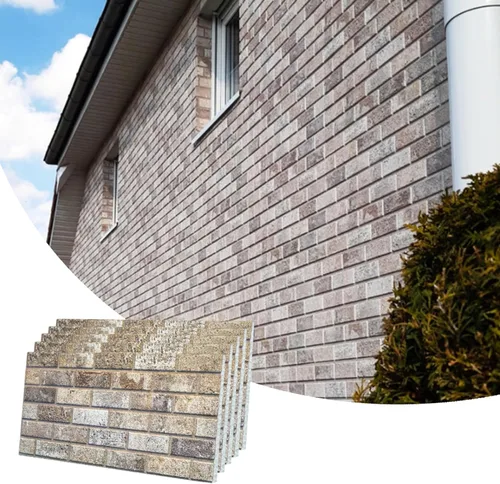 Miniatura 11 de Dundee Deco Paneles de pared 3D de ladrillo sintético, revestimiento de pared con aspecto de piedra roja, gris y marrón, espuma de poliestireno