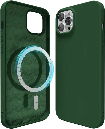 Miniatura 42 de oakxco Funda de silicona para iPhone 12 Pro Max, magnética, compatible con carga inalámbrica Magsafe, cubierta protectora de goma suave y delgada