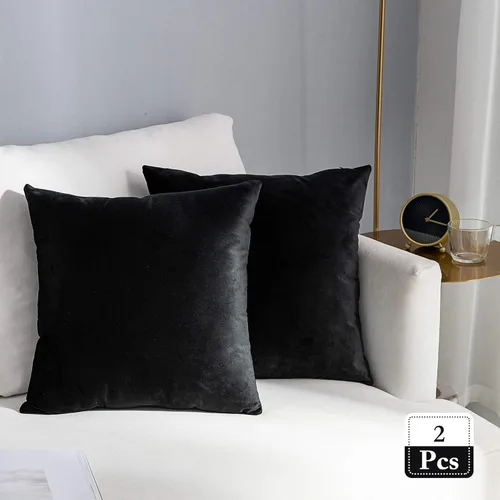 Miniatura 22 de Stellhome - Juego de 2 fundas de almohada de terciopelo Rosa claro