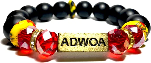 Miniatura 19 de Pulseras africanas tradicionales con nombre nacido en el día para mujeres de Ghana, materiales naturales, ajuste cómodo y holgado