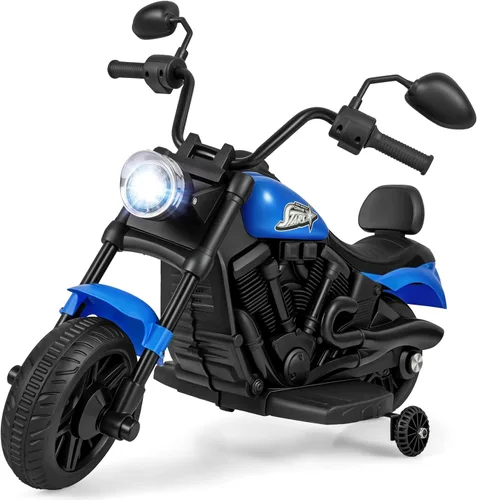 Miniatura 14 de Costzon Motocicleta para niños pequeños, motocicleta eléctrica de 6 V con ruedas de entrenamiento desmontables, arranque suave, faros delanteros