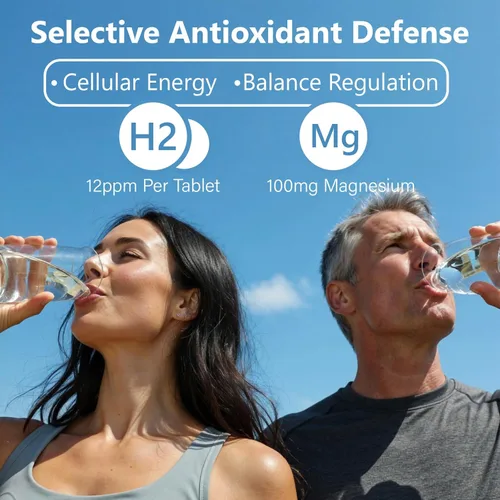 Miniatura 3 de Tabletas de hidrógeno molecular (H2) con magnesio – Tableta de agua de hidrógeno de 12 PPM para agua potable, rica en antioxidantes, apoya la salud
