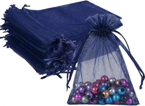Miniatura 16 de Wudygirl 100 bolsas de organza rosa transparente de 5 x 7 pulgadas con cordón para joyería, bolsas para lápiz labial, baby shower, fiesta, boda
