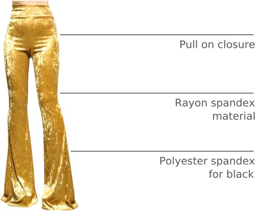 Miniatura 143 de ShopMyTrend - Pantalones de yoga largos con piernas anchas y acampanadas estilo palazzo, con cintura alta, para mujer