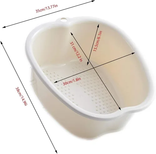 Miniatura 3 de Cuenca de baño de remojo de pies: lavabo de plástico para pies para remojar los pies - bañera de remojo de pies con puntos de masaje - Cubo