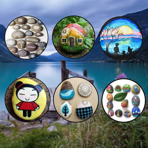 Miniatura 6 de 25 rocas para pintar – Piedras de pintura de rocas grandes multicolores, de 2 a 3.5 pulgadas, súper suaves y planas, rocas de pintura
