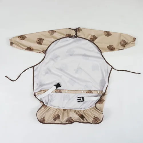 Miniatura 9 de Paquete de 2 baberos de bebé de manga larga, overol para comer, impermeable, se fija a la silla alta y la mesa, edades de 1 a 3 años