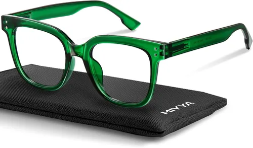 Miniatura 16 de miyya Gafas de luz azul para mujeres y hombres – Monturas gruesas de gran tamaño bloqueador de luz UV y azul, accesorios elegantes para gafas