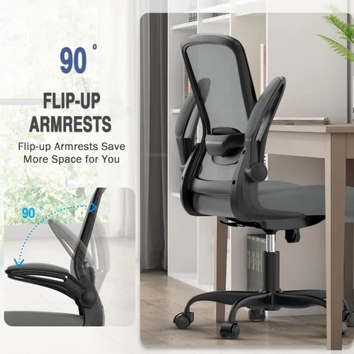 Miniatura 7 de Silla de oficina Mimoglad, silla de escritorio ergonómica con soporte lumbar ajustable, silla de computadora de malla de respaldo alto con Grafito
