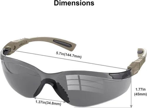 Miniatura 2 de xaegistac Gafas de tiro antivaho, protección ocular para el campo de tiro, lentes de seguridad ajustables con estuche rígido con cremallera Marco