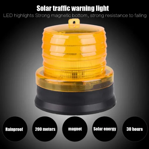 Miniatura 3 de GLOGLOW Luces LED de advertencia ámbar solar de 2 V, luz LED para auto, luz ámbar de advertencia de seguridad para carretilla elevadora, camión