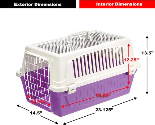 Miniatura 6 de Transportador de mascotas Atlas Transportador pequeño para perros y gatos con acceso por puerta superior y frontal Púrpura