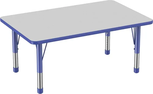 Miniatura 49 de FDP - Mesa rectangular para actividades escolares y aulas (24 x 36 pulgadas), patas gruesas para niños pequeños, altura ajustable de 15 a 24