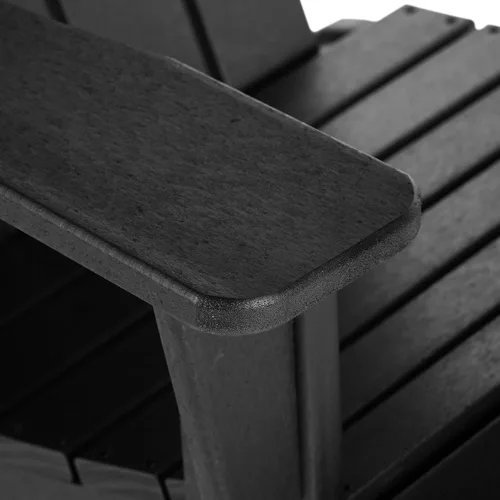 Miniatura 9 de HDPE Laguna Silla mecedora Adirondack de polietileno para exteriores (juego de 2), color negro