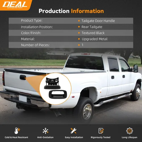 Miniatura 4 de Deal - Kit de reemplazo de montaje de manija y bisel para puerta trasera de camioneta (incluye clips de barra), compatible con Chevy Silverado GMC
