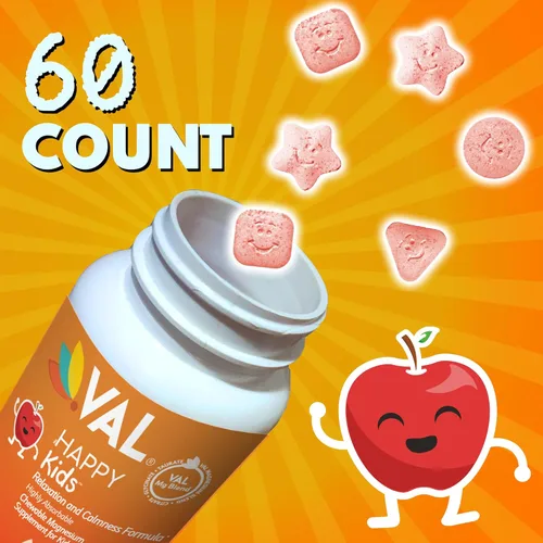 Miniatura 8 de VAL Magnesio para Niños Magnesio de Alta Absorción para Calma, Relajación y Concentración Glicinato de Mg, Citrato y Taurato con Vitamina B6