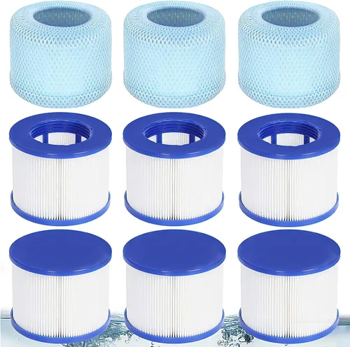 Miniatura 7 de Cartuchos de filtro para bañera de hidromasaje con cubiertas protectoras de malla – Compatible con RELXTIME, ALEKO, Wejoy, Aquaspa – Filtros