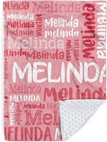 Miniatura 13 de Manta con nombre personalizable, diseño de nombre múltiple, manta de franela de felpa suave personalizada con respaldo punteado de doble capa