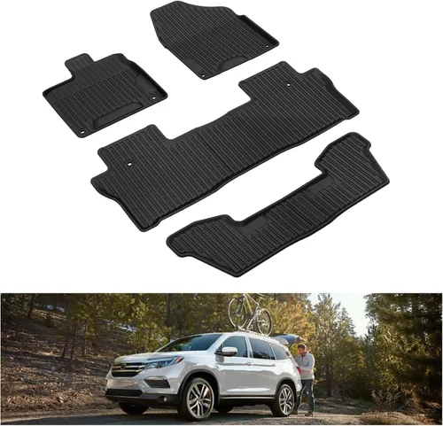 Miniatura 16 de KIWI MASTER Alfombrillas para Honda Civic 2016-2021, ajuste personalizado para todo tipo de clima, revestimientos de suelo de TPE resistentes, 2
