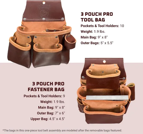Miniatura 4 de Occidental Leather Cinturón de herramientas Pro Framer ajustable para ajustar, 21 bolsillos y portaherramientas, fabricado en Estados Unidos